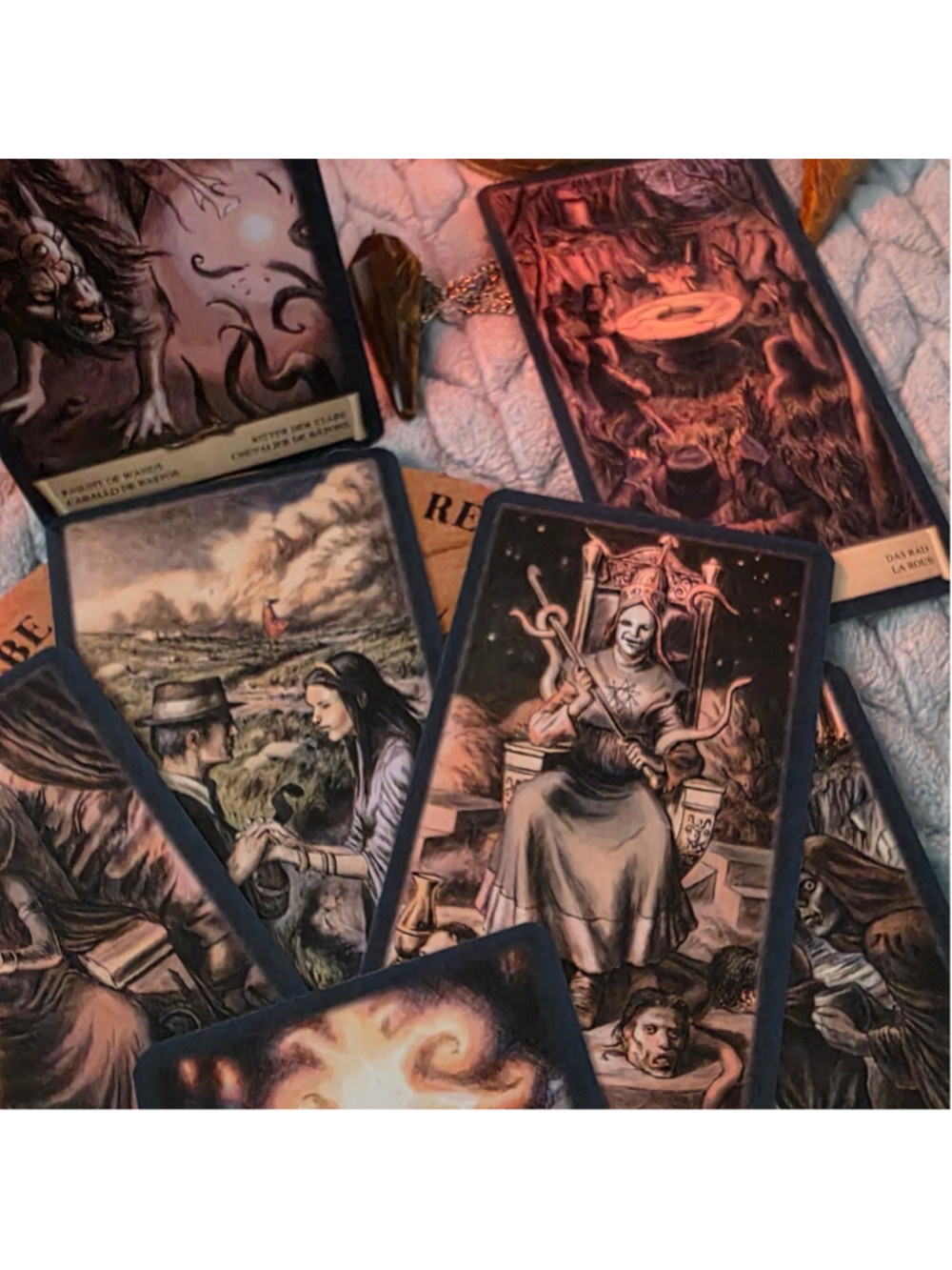 Dark Grimoire Tarot Deck & Booklet | Lo Scarabeo Lovecraft Necronomicon Shadow